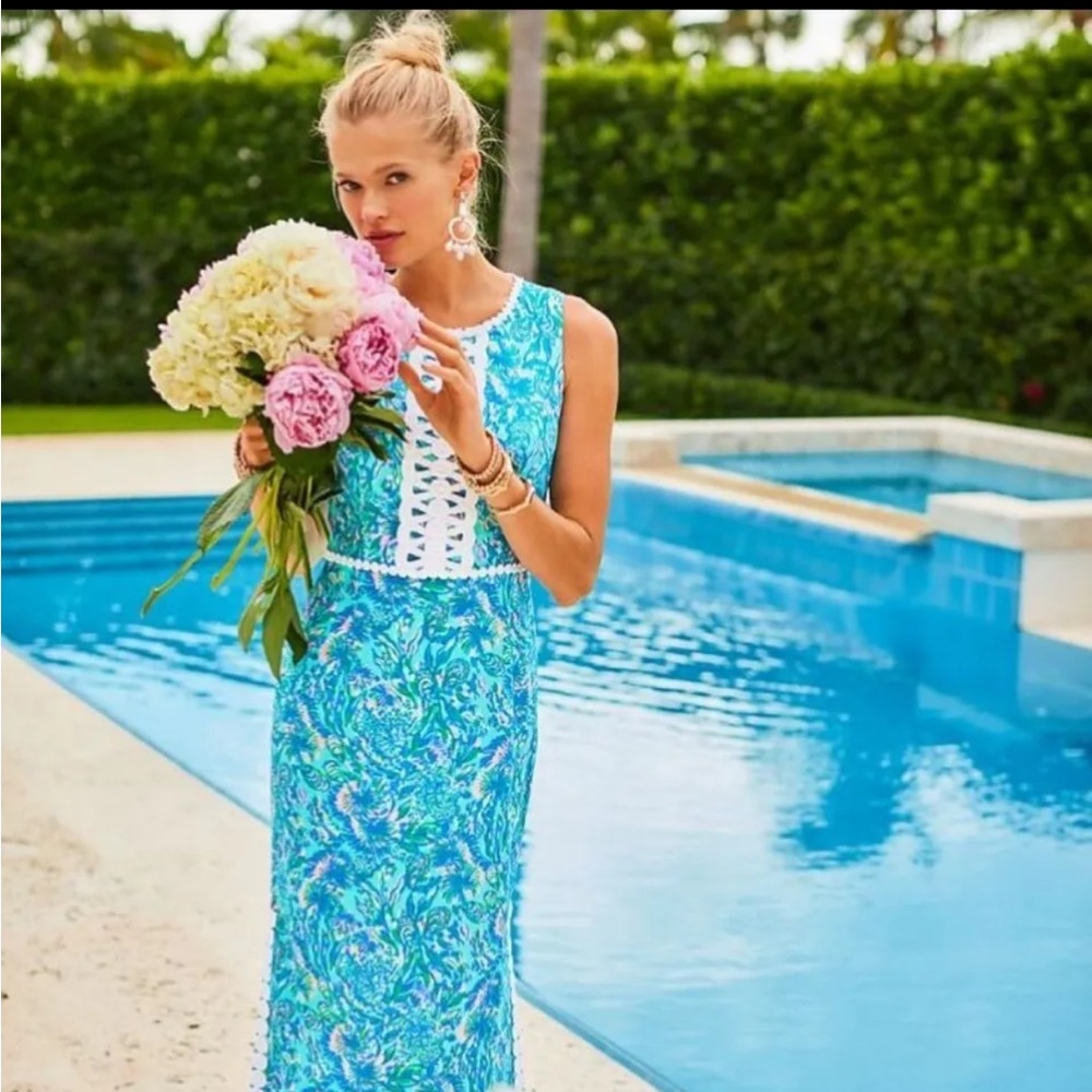 NWT Lilly Pulitzer Ashler Stretch Maxi Shift Size 2